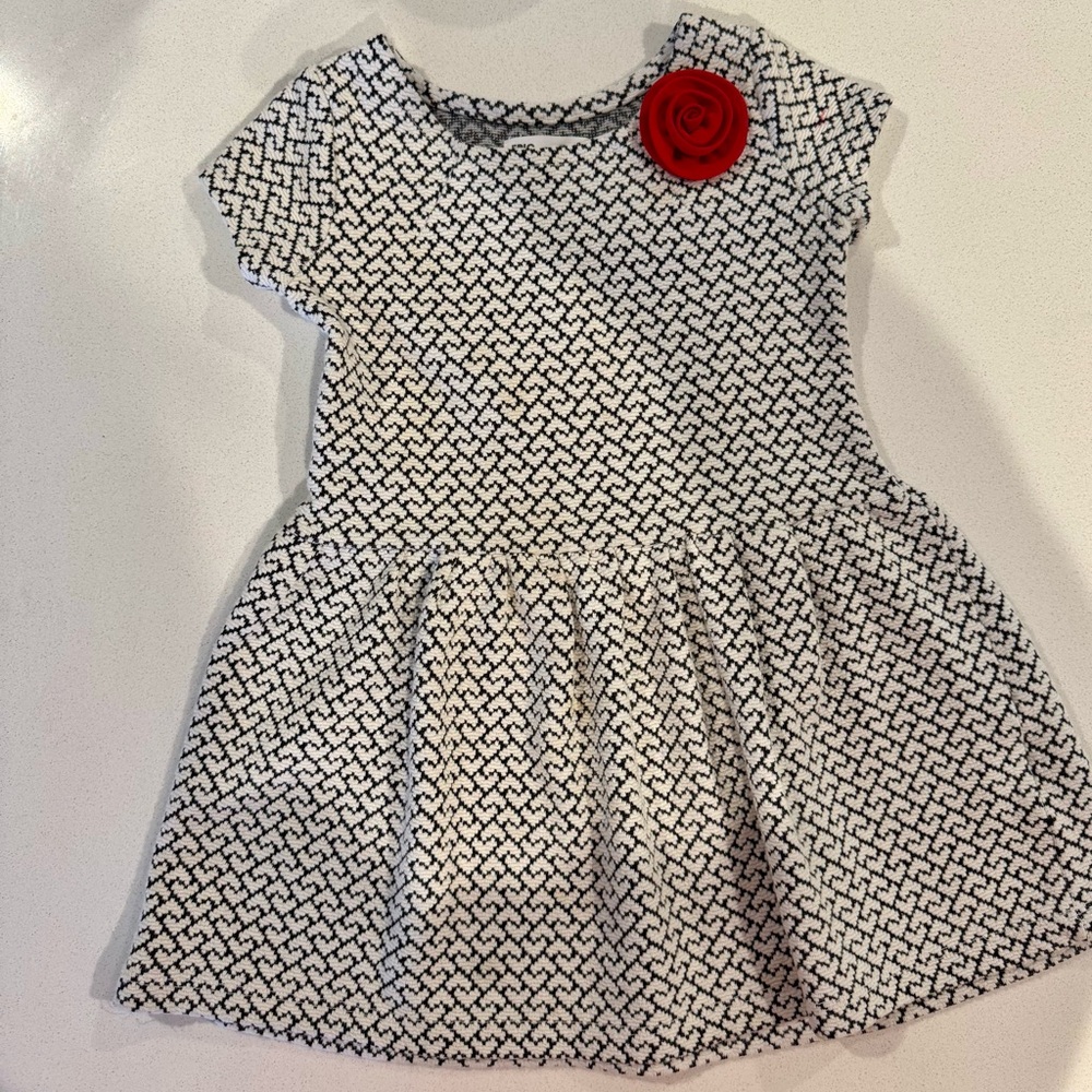 Epic Threads White and Gray A-Line Dress with Flutter Sleeves